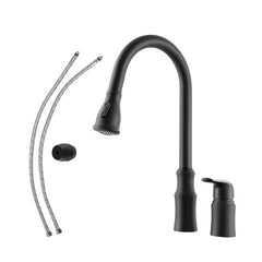 Lordear Brass Split 360 Degree Pull Down Black Kitchen Faucet from Lordear
