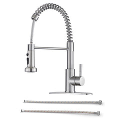 Lordear Stainless Steel Brushed Nickel 360-degree Pull Down Single Handle Kitchen Faucet from Lordear