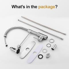 Lordear Stainless Steel Brushed Nickel 360-degree Pull Down Single Handle Kitchen Faucet from Lordear