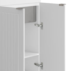 All-in-One Utility 10-inch Deep Stainless Steel Sink & 24/28-inch Pure White Laundry Cabinet With Faucet from Lordear