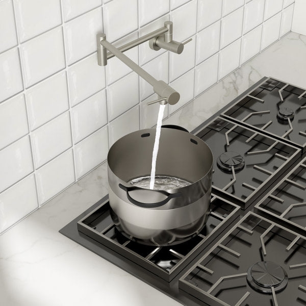 Lordear Stainless Steel Two Handles Wall Mount Folding Stretchable Kitchen Faucet  from Lordear
