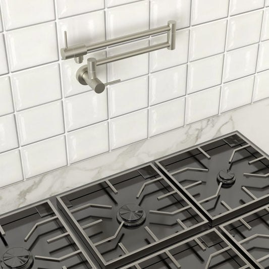 Lordear Stainless Steel Two Handles Wall Mount Folding Stretchable Kitchen Faucet  from Lordear