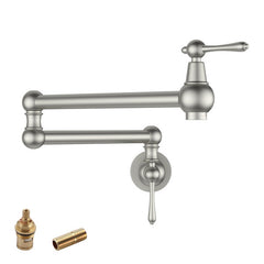Pot Filler Kitchen Faucet Folding Stretchable Kitchen Faucet Wall Mounted Faucet-Brushed Nickel from Lordear