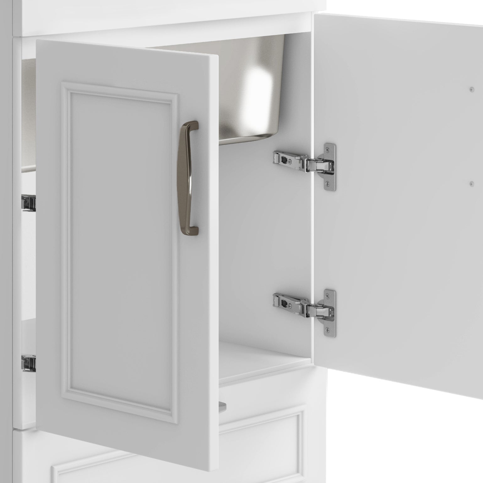 24-inch All-in-One Laundry Utility Sink & Cabinet in Pure White with Faucet from Lordear