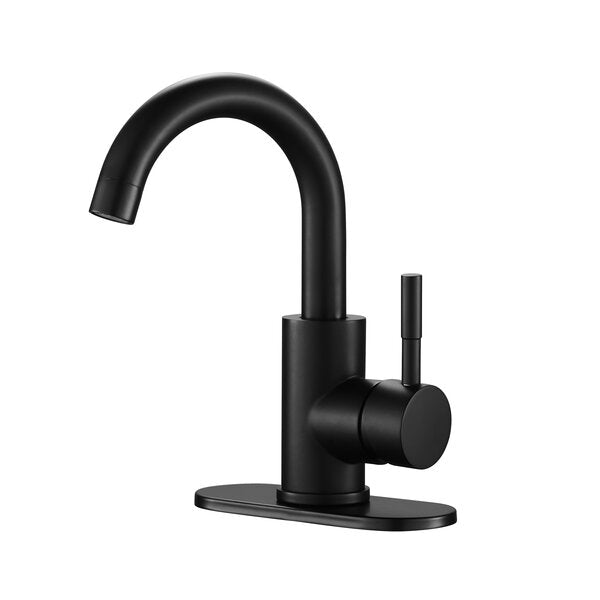 Lordear Black Bathroom Faucet Bathroom Sink Faucet Vanity Single Hole Single Handle Matte Black Modern RV Faucet from Lordear