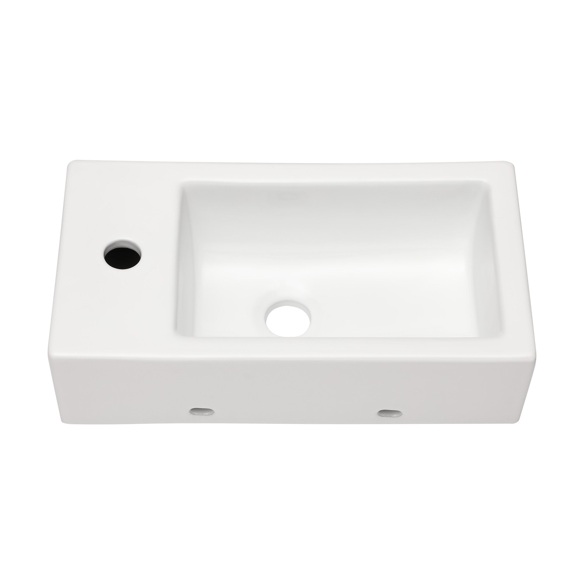 Lordear White Ceramic 18"x 10" Rectangle Wall Mount Bathroom Sink from Lordear