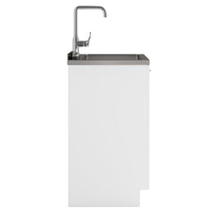 All-in-One Utility 10-inch Deep Stainless Steel Sink & 24/28-inch Pure White Laundry Cabinet With Faucet from Lordear