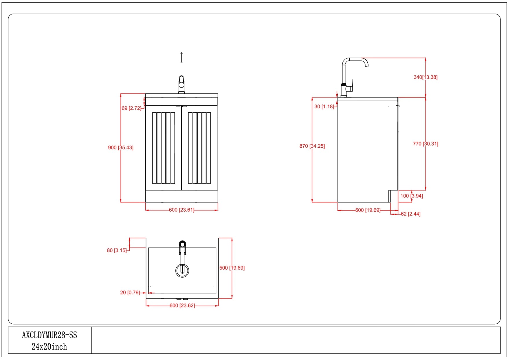 All-in-One Utility 10-inch Deep Stainless Steel Sink & 24/28-inch Pure White Laundry Cabinet With Faucet from Lordear