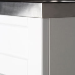 24-inch All-in-One Utility Stainless Steel Sink & Pure White Laundry Cabinet with Chrome Faucet from Lordear