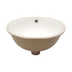 Lordear 19.5" x 16" Ceramic White Oval Undermount Bathroom Sink with Overflow from Lordear