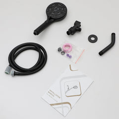 Lordear 5" Stainless Steel Wall Mounted Matte Black Round Rainfall Single Shower Head from Lordear