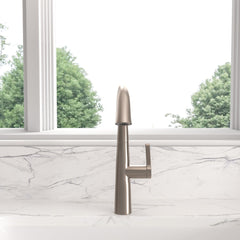 Lordear Brass Modern Single Handle Brushed Nickel Kitchen Faucet from Lordear