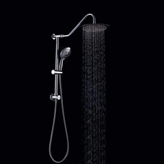 Lordear 10" Stainless steel Wall Mounted Round Rainfall Shower Head with Handheld Shower and Adjustable Slide Bar  from Lordear