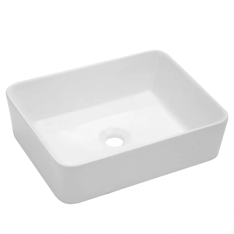 Washroom Sink Design Bathroom Sink White Ceramic Rectangle Above Counter Sink Art Basin from Lordear