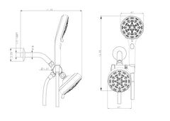 Lordear 5" Stainless Steel Wall Mounted Matte Black Rainfall Round Dual Head Shower Head from Lordear