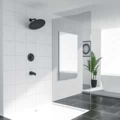 Lordear 10" Stainless Steel Wall Mounted Round Rainfall Shower Head with Bathroom Faucet from Lordear