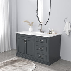 Lordear Brass Brushed Nickel Dual Handle Bathroom Faucet with Pop-Up Drain And Water Hoses from Lordear