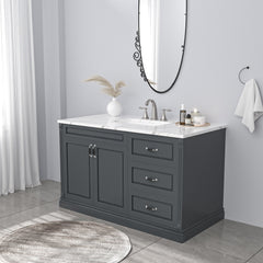 Lordear Brass Split Type Dual Handle Bathroom Faucet with Pop-Up Drain And Water Hoses from Lordear