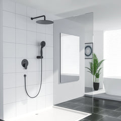 Lordear 10" Stainless Steel Wall Mounted Matte Black Round Rainfall Shower Head from Lordear