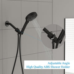 Lordear 5" Stainless Steel Wall Mounted Matte Black Round Rainfall Single Shower Head from Lordear