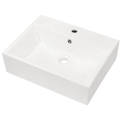 Lordear 20" x 18" White Rectangle Ceramic Wall Mount Bathroom Sink from Lordear