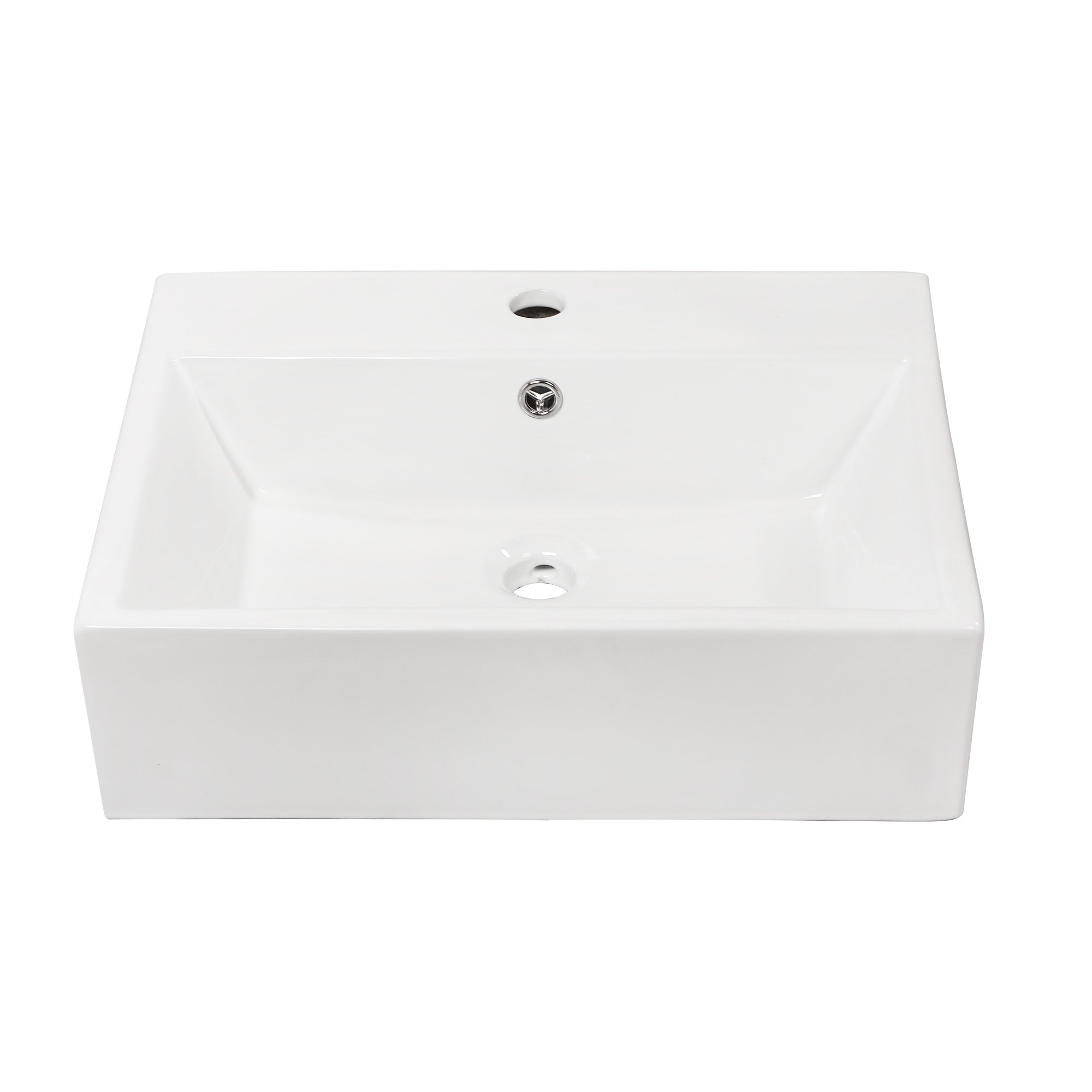Lordear 20" x 18" White Rectangle Ceramic Wall Mount Bathroom Sink from Lordear