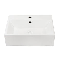 Lordear 20" x 18" White Rectangle Ceramic Wall Mount Bathroom Sink from Lordear