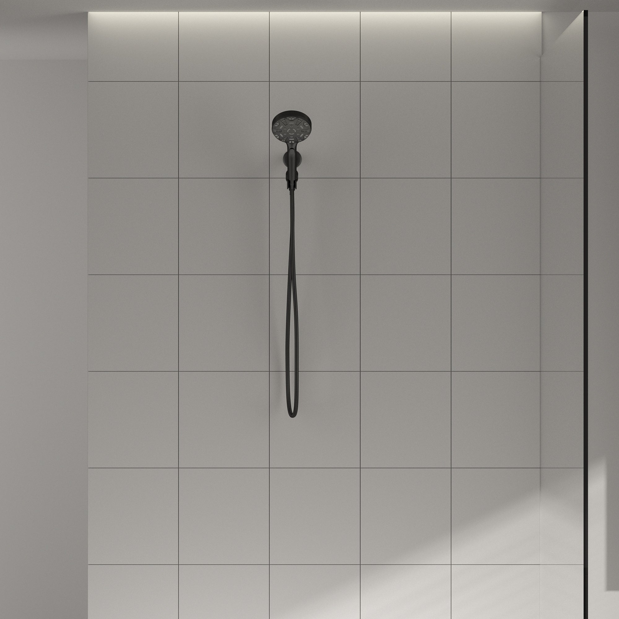 Lordear 5" Stainless Steel Wall Mounted Matte Black Round Rainfall Single Shower Head from Lordear