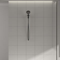 Lordear 5" Stainless Steel Wall Mounted Matte Black Round Rainfall Single Shower Head from Lordear