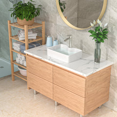 Lordear 16" W X 12" D White Ceramic Vessel Bathroom Sink with Faucet Hole from Lordear