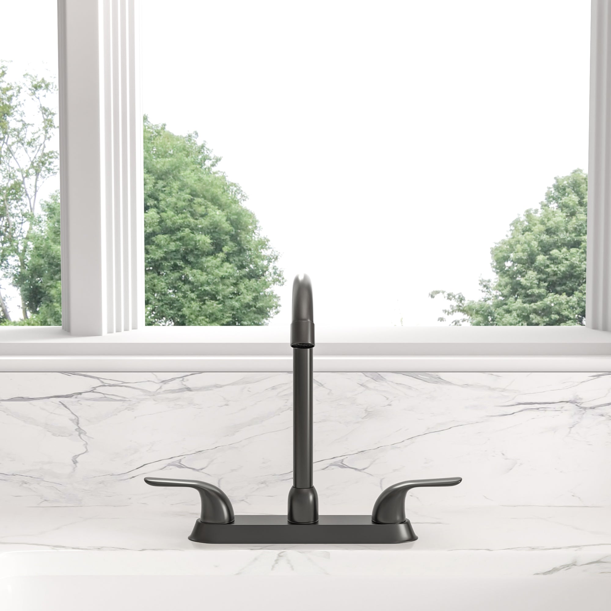 Lordear Brass Double Handle 360° Rotate High-Arch Kitchen Faucet from Lordear