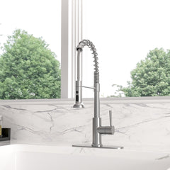 Lordear Stainless Steel Brushed Nickel Single Handle Pull Down Kitchen Faucet  from Lordear
