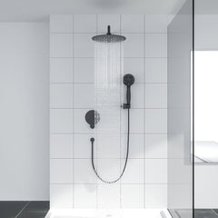 Lordear 10" Stainless Steel Wall Mounted Matte Black Round Rainfall Shower Head from Lordear