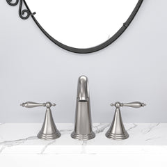 Lordear Brass Split Type Dual Handle Bathroom Faucet with Pop-Up Drain And Water Hoses from Lordear
