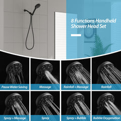 Lordear 5" Stainless Steel Wall Mounted Matte Black Round Rainfall Single Shower Head from Lordear