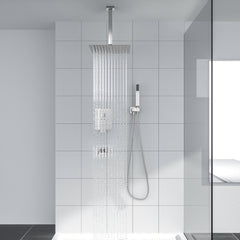 Lordear Stainless Steel Ceiling Mounted Rainfall Shower Head System with Waterfall Faucet from Lordear