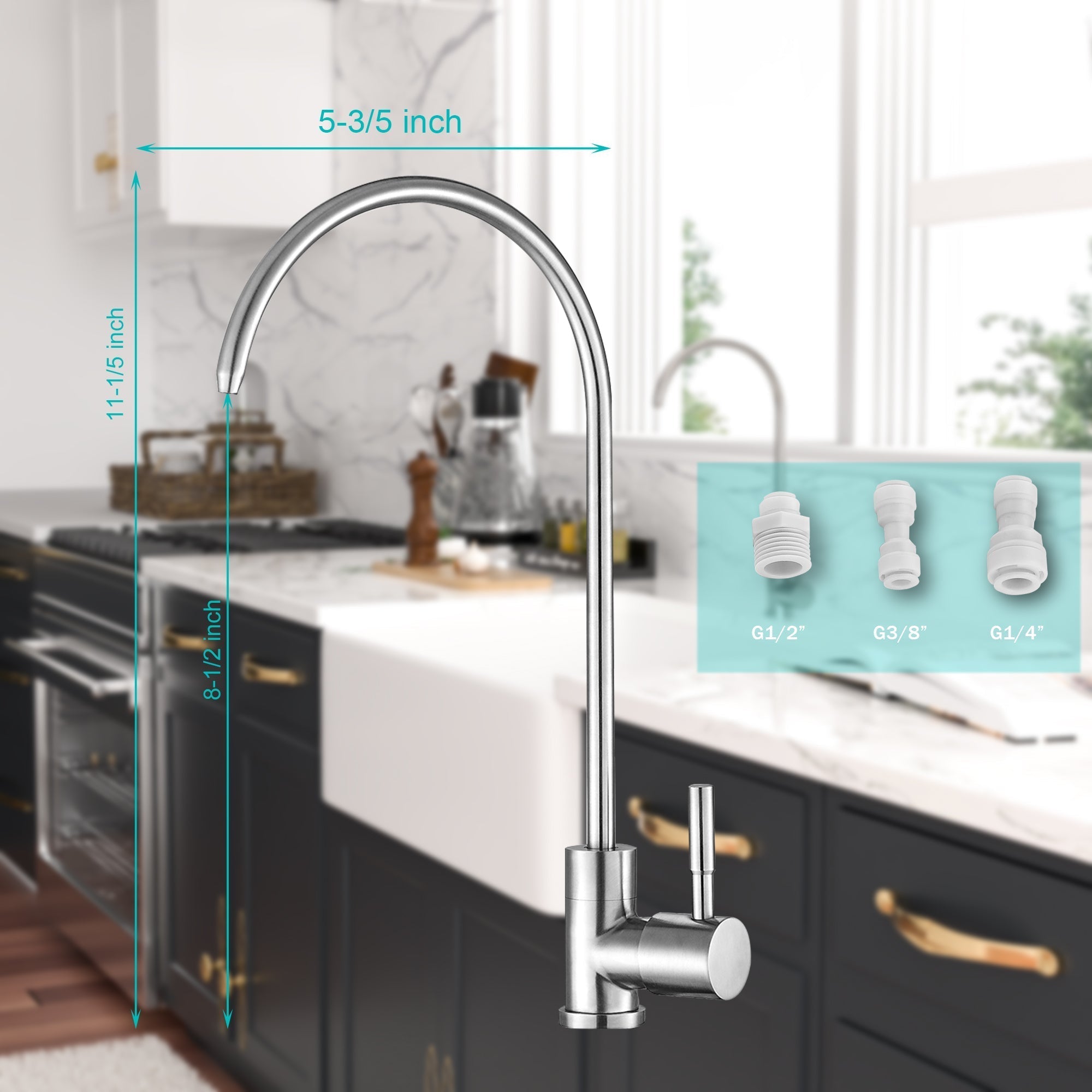 Lordear Brass 360 Degree Rotating Booster Filter Kitchen Faucet from Lordear