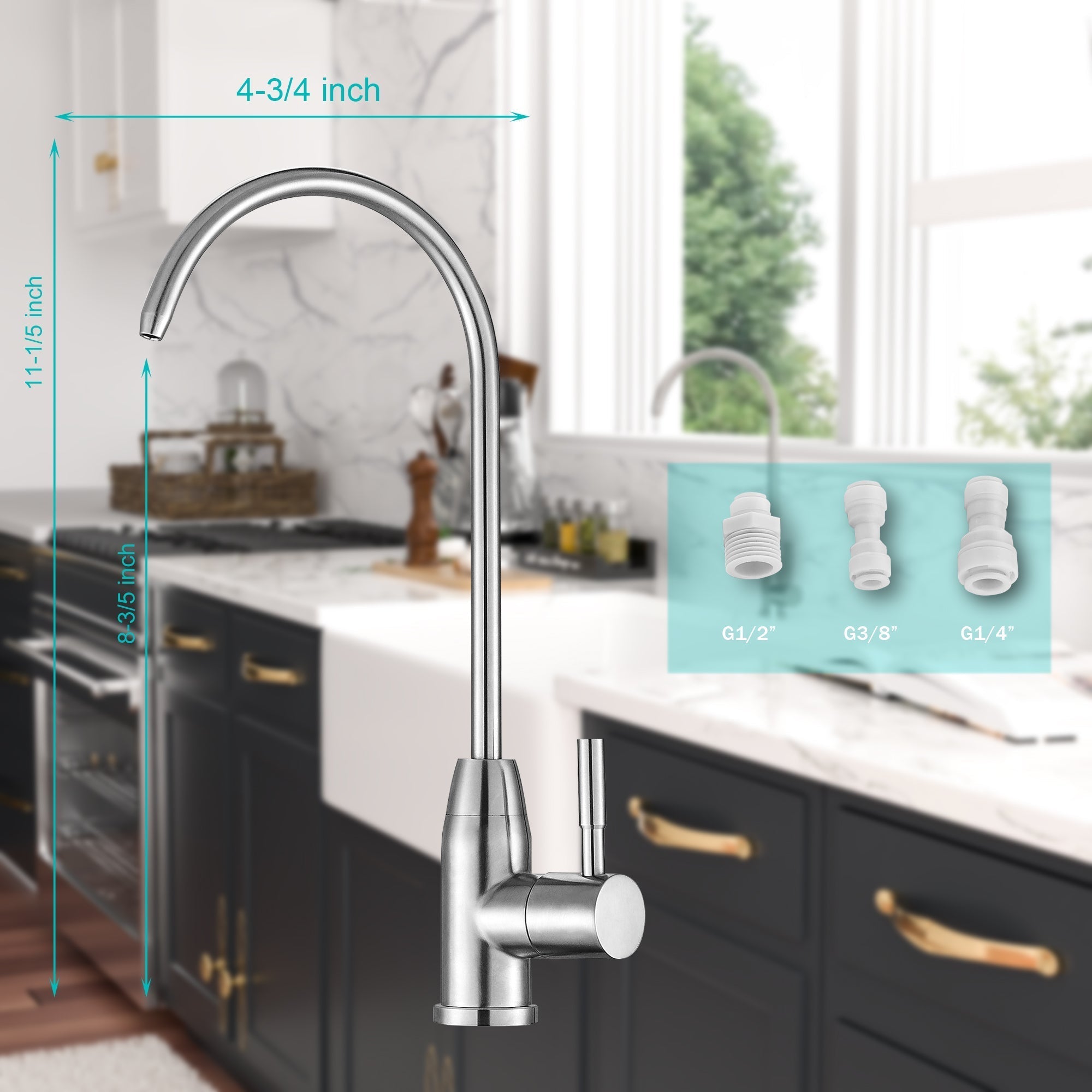 Lordear Brass 360 Degree Rotating Booster Filter Kitchen Faucet from Lordear