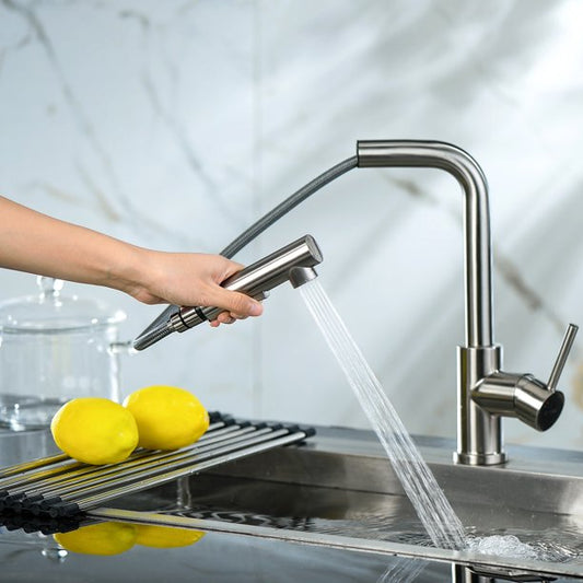 Lordear Brass Pull Down Brushed Nickel Single Handle Kitchen Faucet  from Lordear