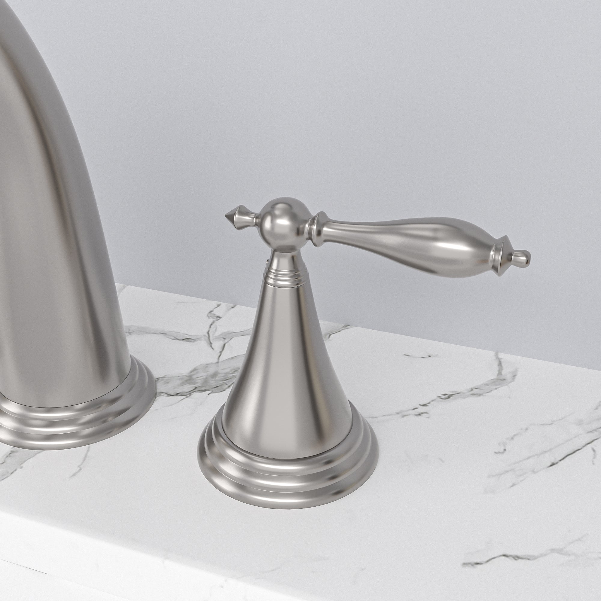 Lordear Brass Split Type Dual Handle Bathroom Faucet with Pop-Up Drain And Water Hoses from Lordear