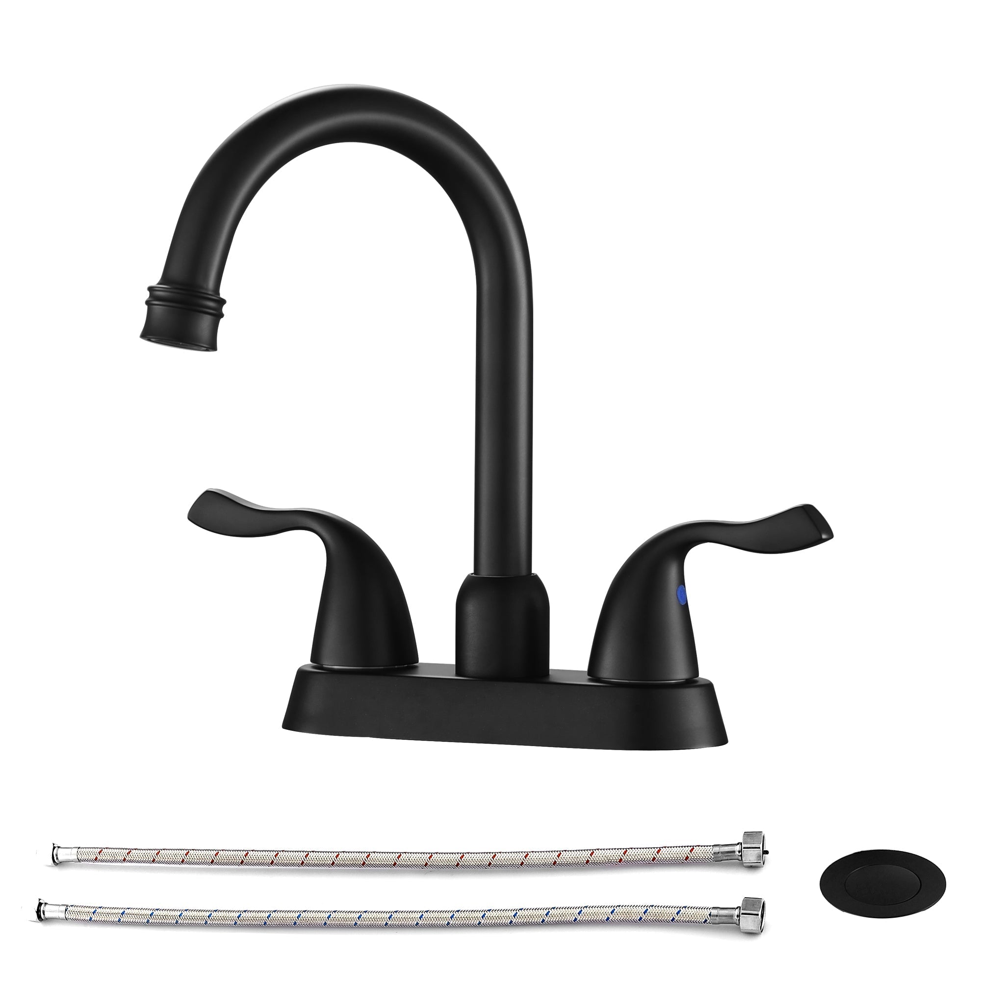 Lordear Brass Black Deck Mount Dual Handle Bathroom Faucet from Lordear