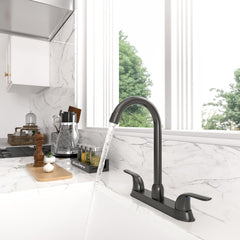 Lordear Brass Double Handle 360° Rotate High-Arch Kitchen Faucet from Lordear