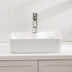 Lordear 19" x 15" White Ceramic Rectangle Vessel Bathroom Sink from Lordear