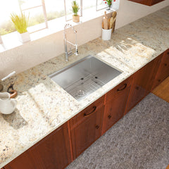 Lordear 23" Stainless Steel Undermount Brushed Single Bowl Workstation Kitchen Sink from Lordear