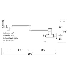 Pot Filler Faucet Solid Brass Wall Mounted in Brushed Nickel from Lordear
