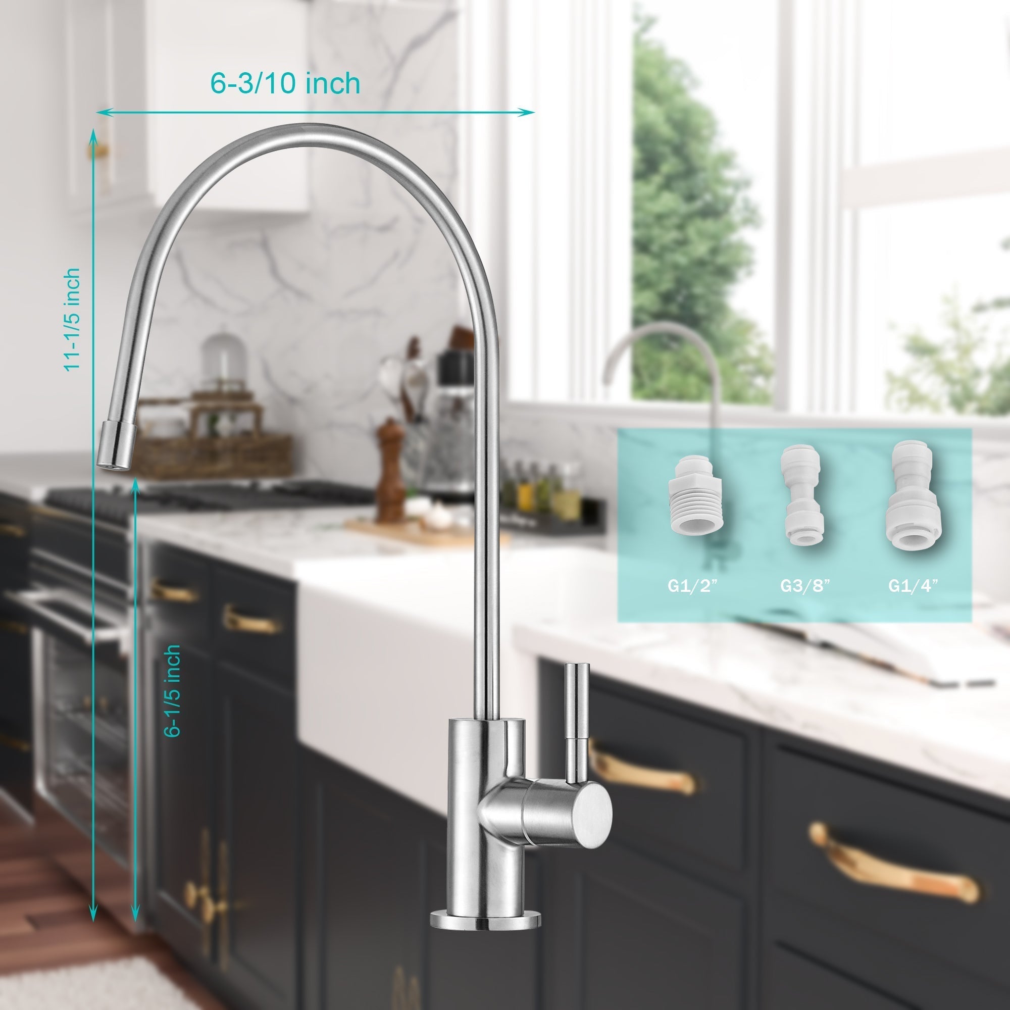 Lordear Brass 360 Degree Rotating Booster Filter Kitchen Faucet from Lordear