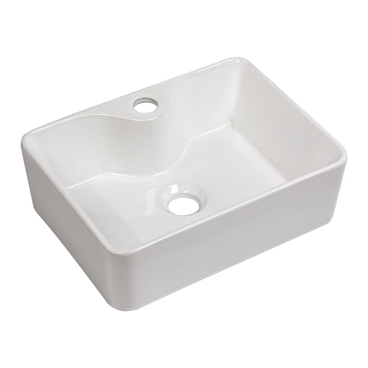 Lordear 16" W X 12" D White Ceramic Vessel Bathroom Sink with Faucet Hole  from Lordear
