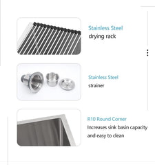 Lordear 27'' Stainless Steel Single Bowl Farmhouse Kitchen Sink from Lordear