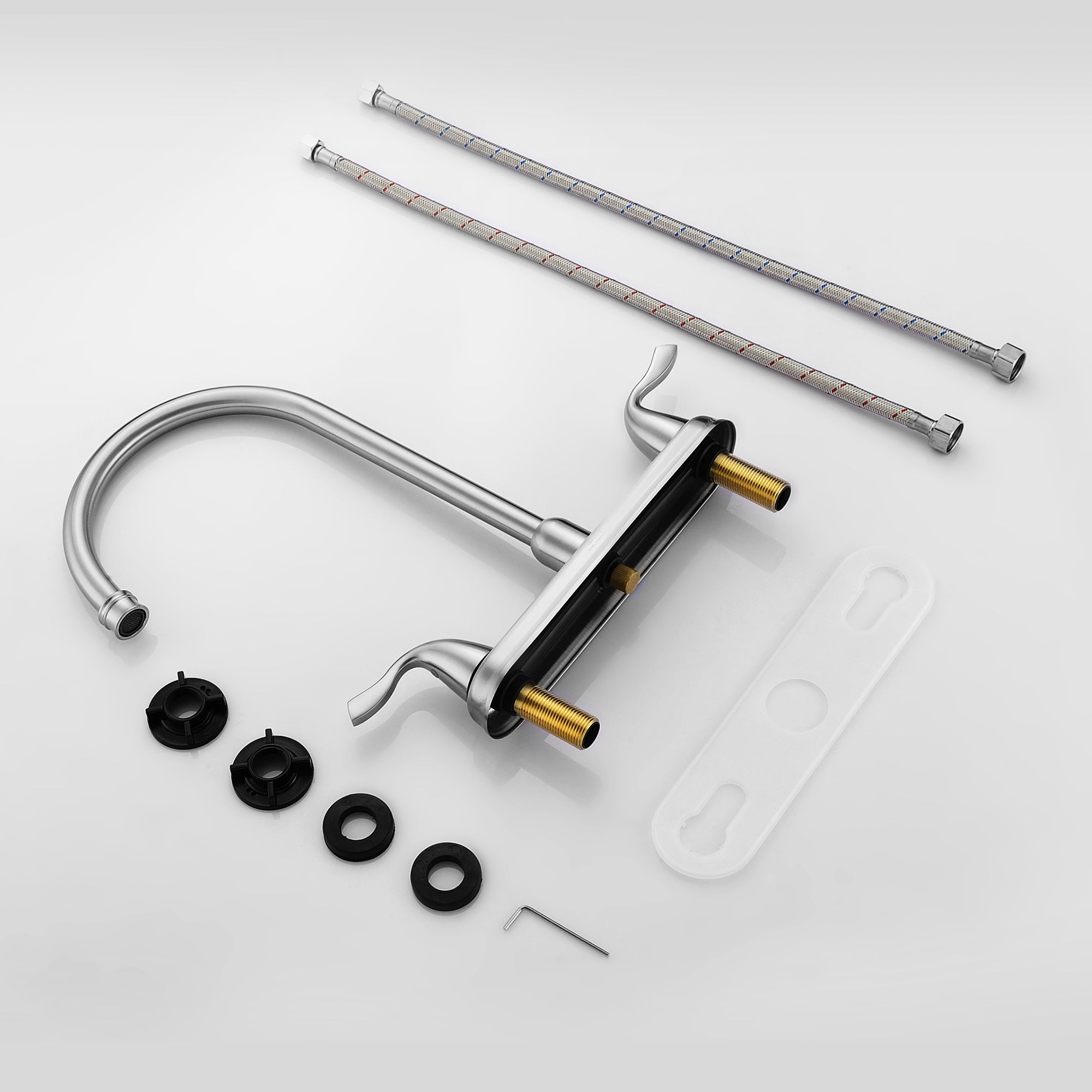 Lordear Brass Double Handle 360° Rotate High-Arch Kitchen Faucet from Lordear