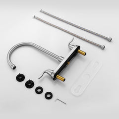 Lordear Brass Double Handle 360° Rotate High-Arch Kitchen Faucet from Lordear
